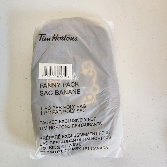 TimBiebs X Justin Bieber Tim Hortons Logo Fanny Pack NEW NWT 2021 Brown Corduroy - Picture 5 of 6
